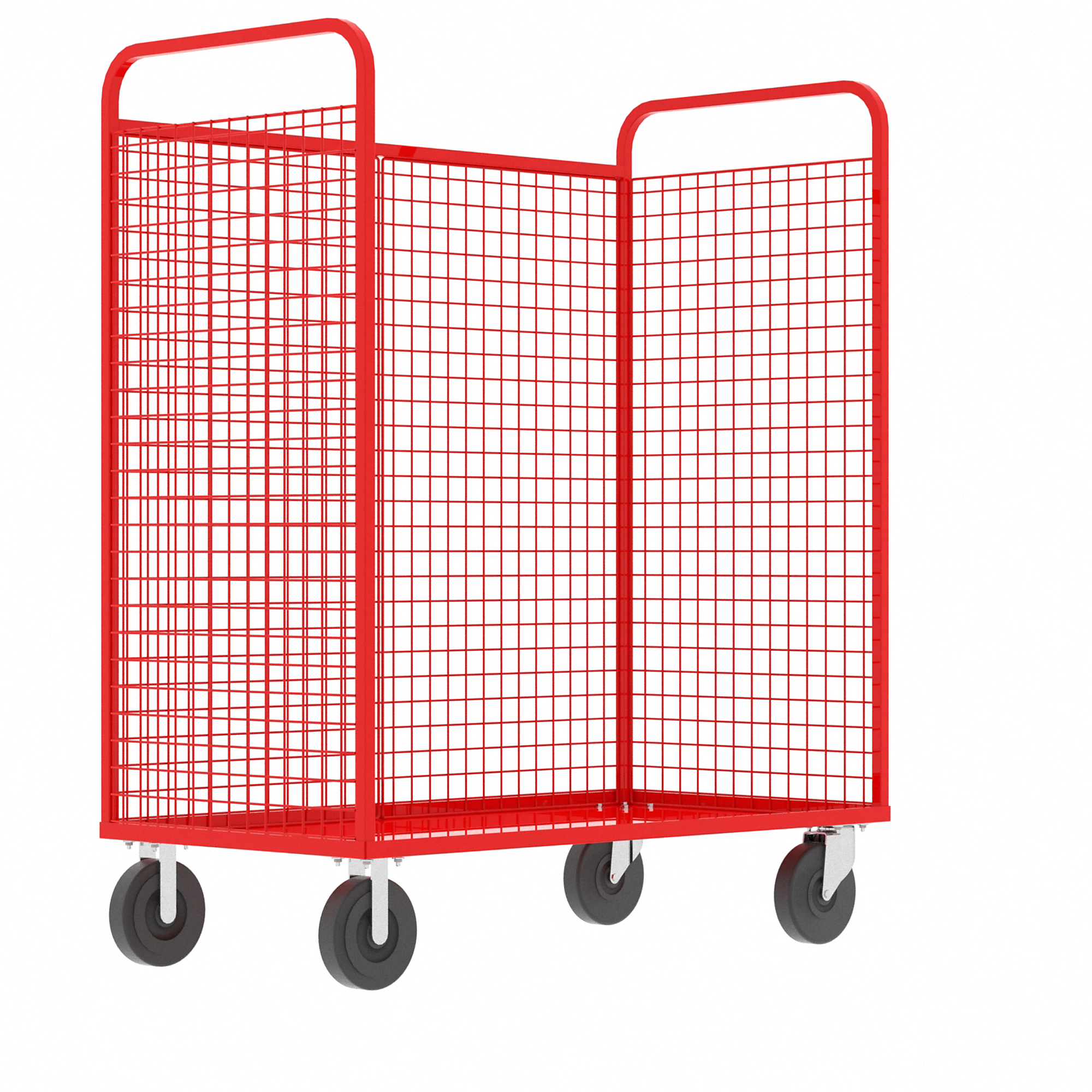 Valley Craft, 3-Sided Stock Picking Cage Cart, Total Capacity 1600 lb, Material Steel, Model# F89256VCRD